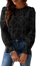 Eyelet Lace Long Sleeve Top for Women - Dressy Casual