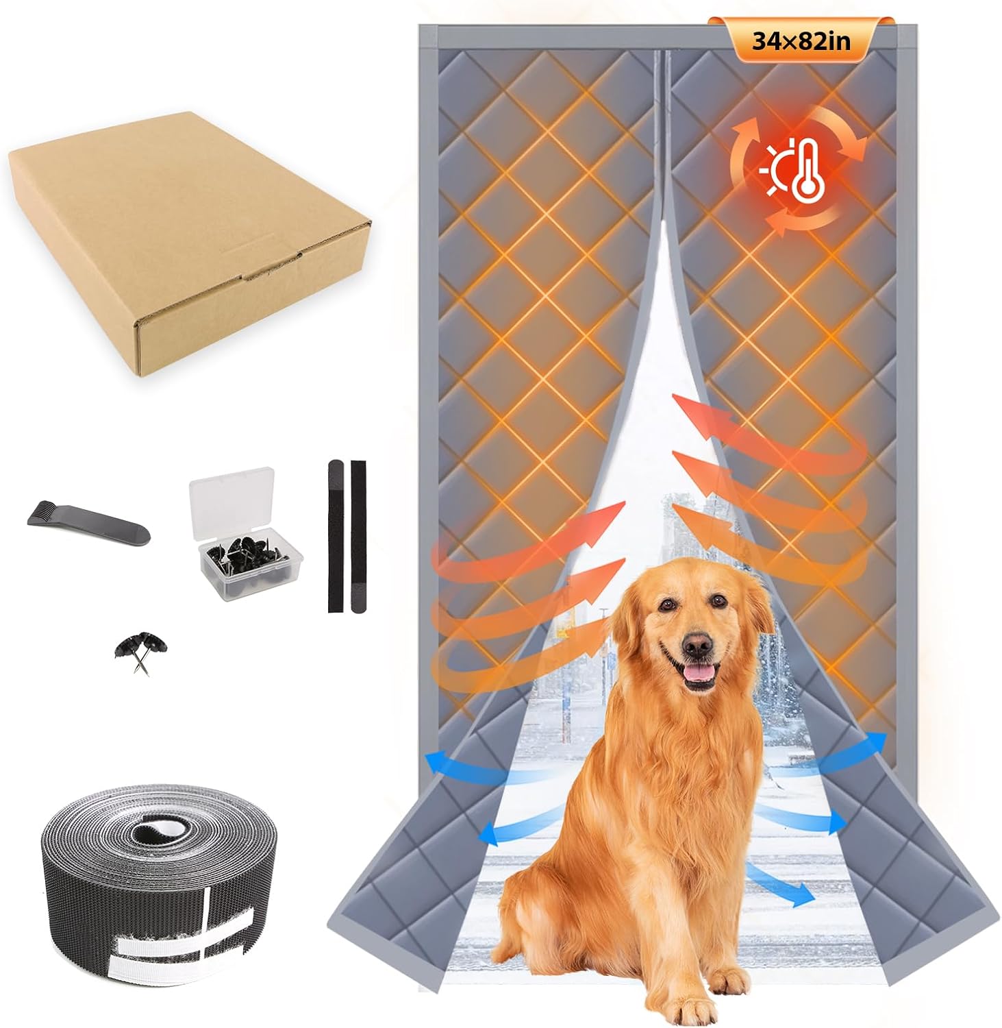 Magnetic Thermal Insulated Door Curtain for Winter Comfort