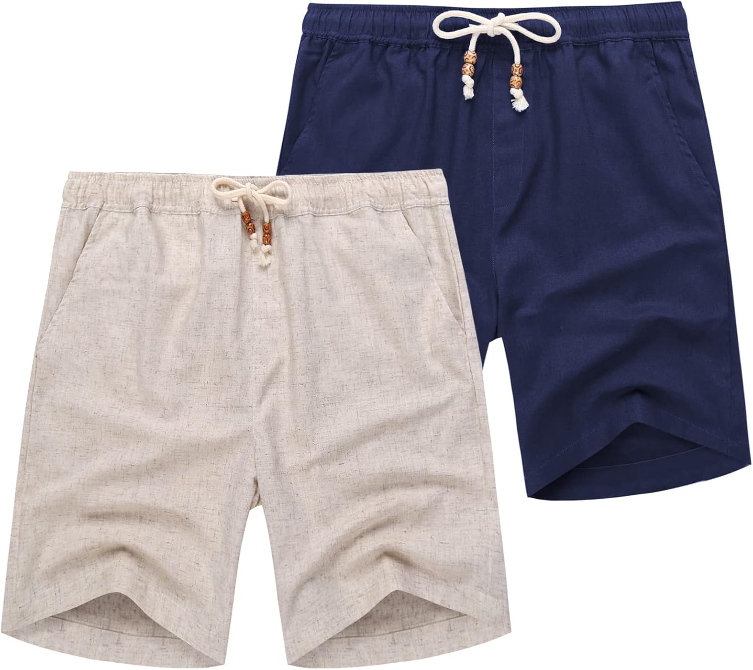 COOFANDY Men's Linen Shorts for Summer Beach and Casual Wear