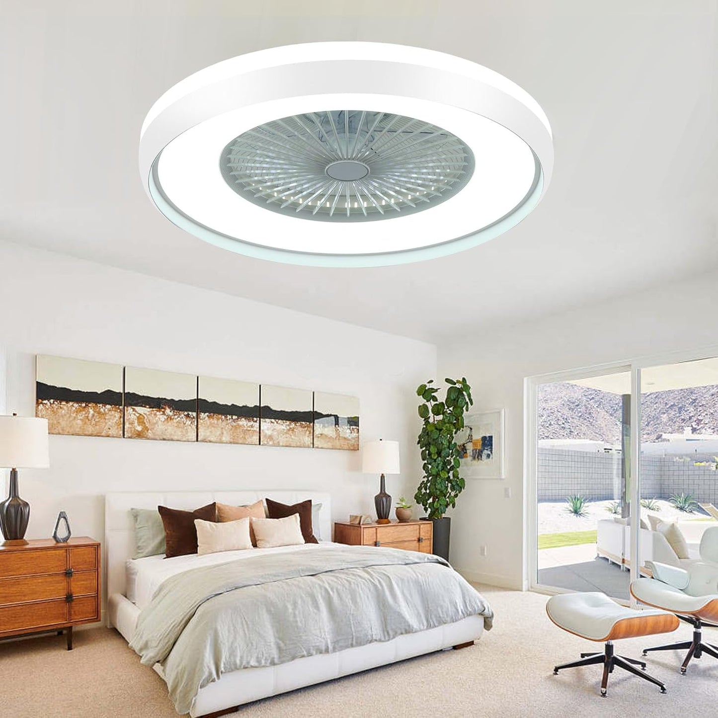 24 Bladeless Ceiling Fan with Light Remote for Modern Homes