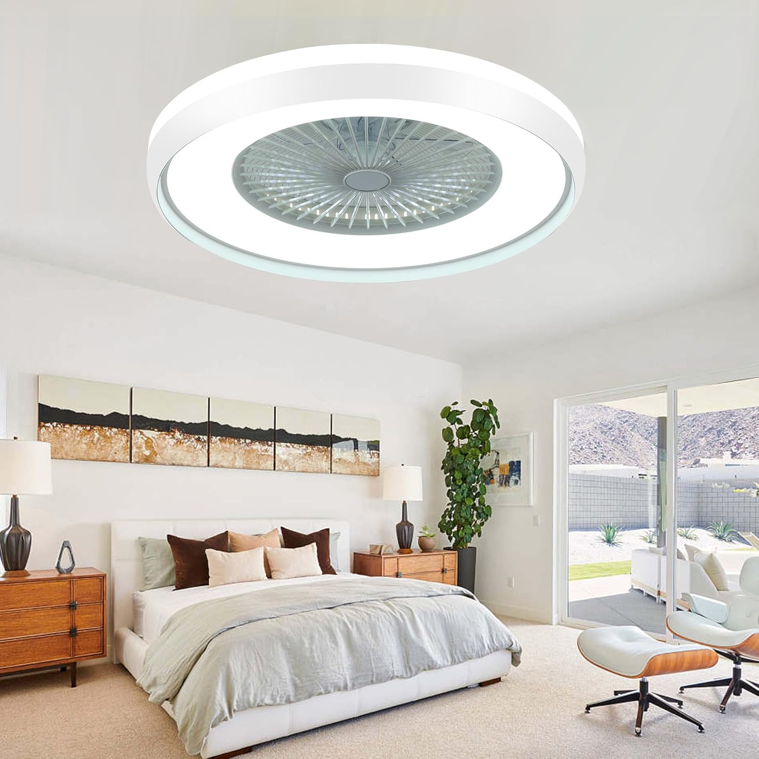 24 Bladeless Ceiling Fan with Light Remote for Modern Homes