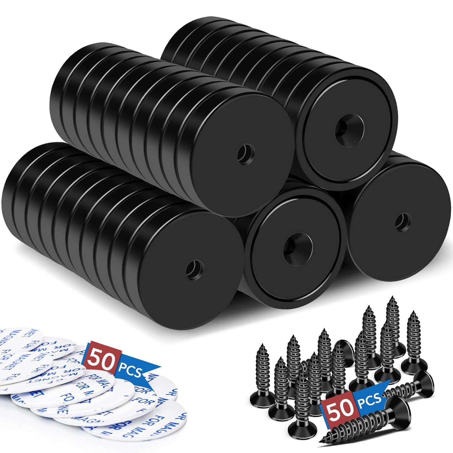 Strong Neodymium Magnets 50 Pack for Wall Mounting and Tools