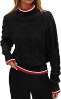 Women's Chunky Mock Neck Cable Knit Sweater - Cozy Fall Staple