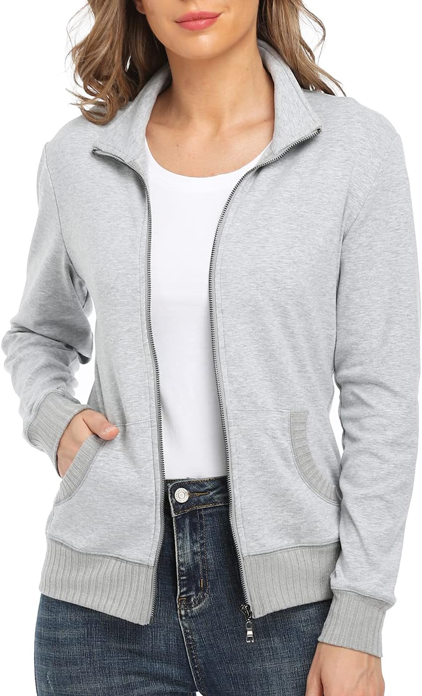 Women's Zip Up Sweatshirt Jacket for Running and Sports