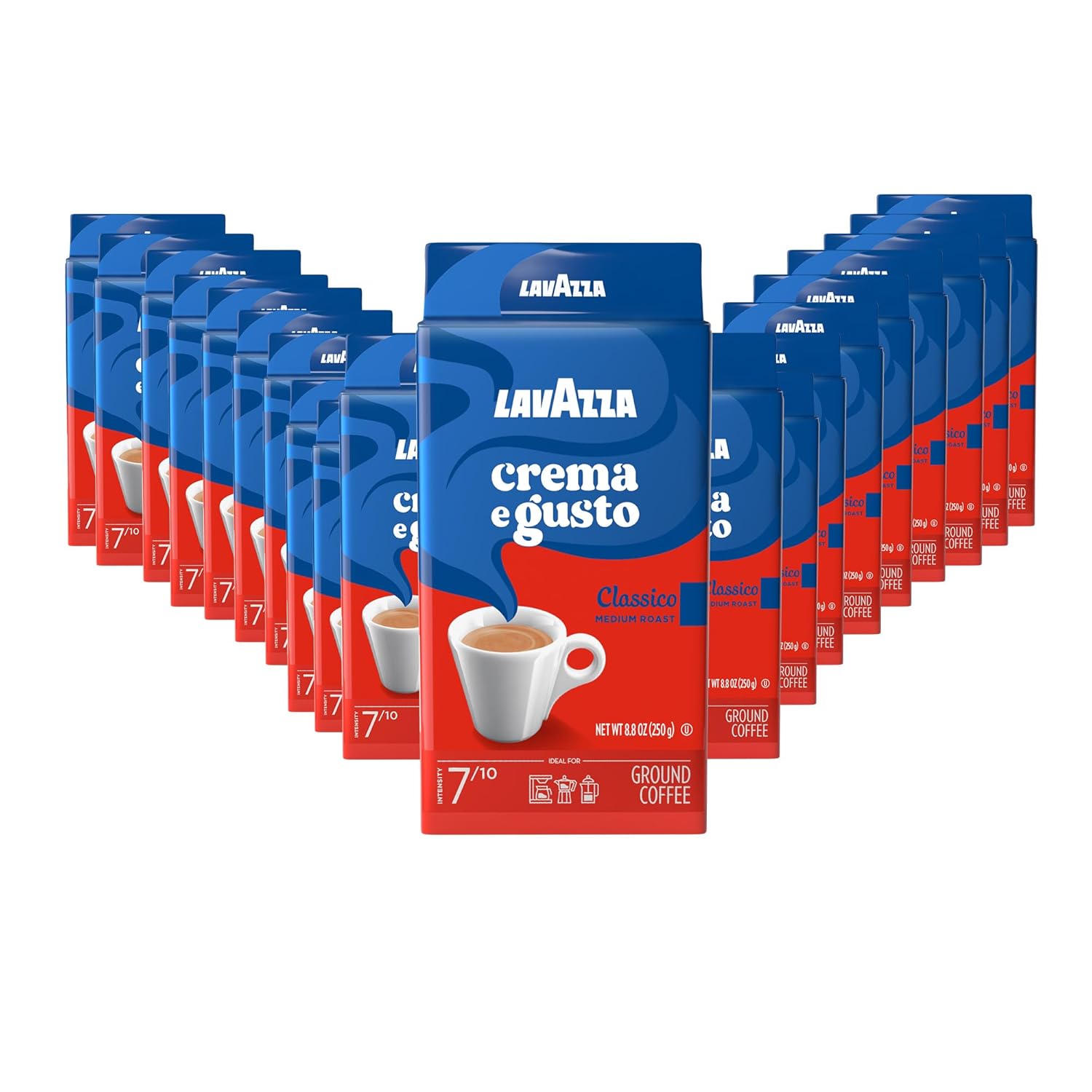 Lavazza Italian Crema e Gusto Ground Espresso Case of 20 Bricks