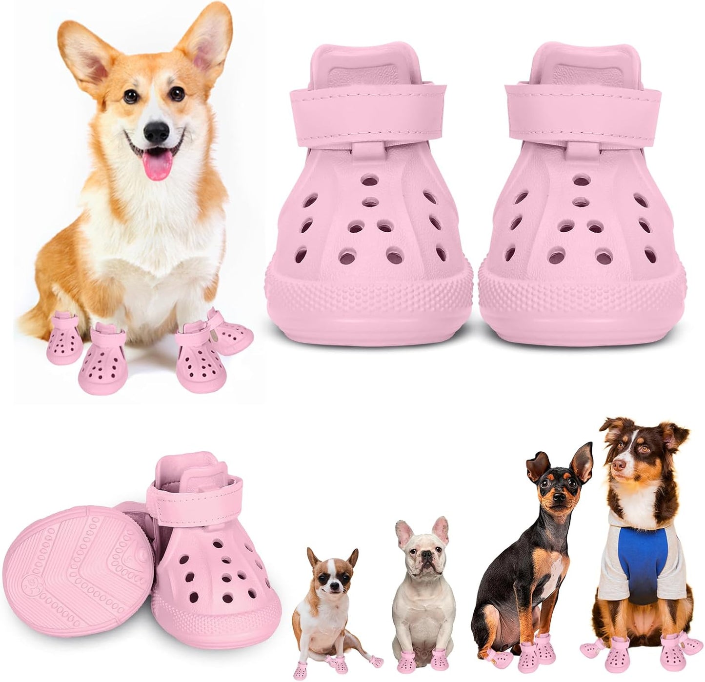 Breathable Dog Shoes for Hot Pavement, Non-Slip Waterproof Boots