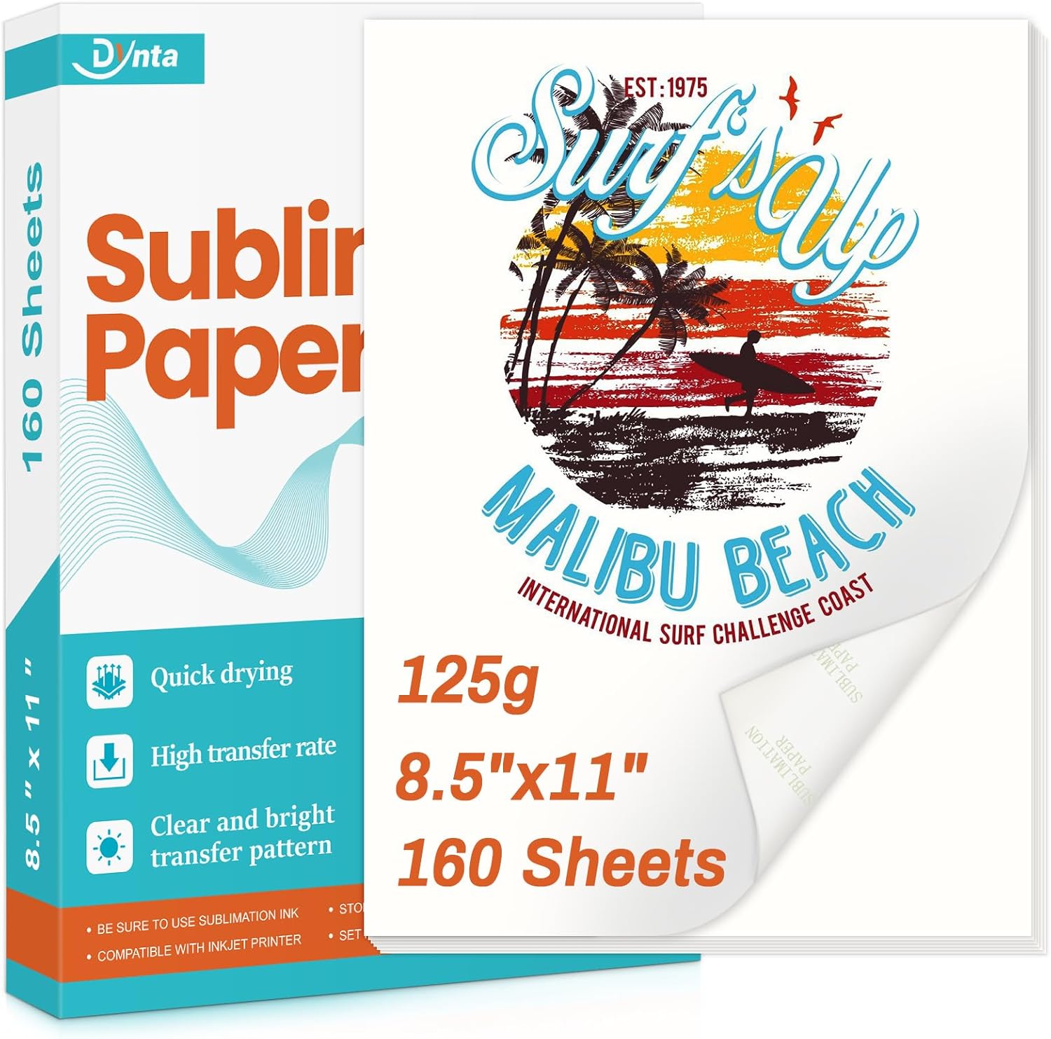 Dynta Sublimation Paper 8.5x11 - 160 Sheets for Vibrant Designs