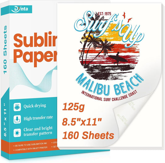 Dynta Sublimation Paper 8.5x11 - 160 Sheets for Vibrant Designs