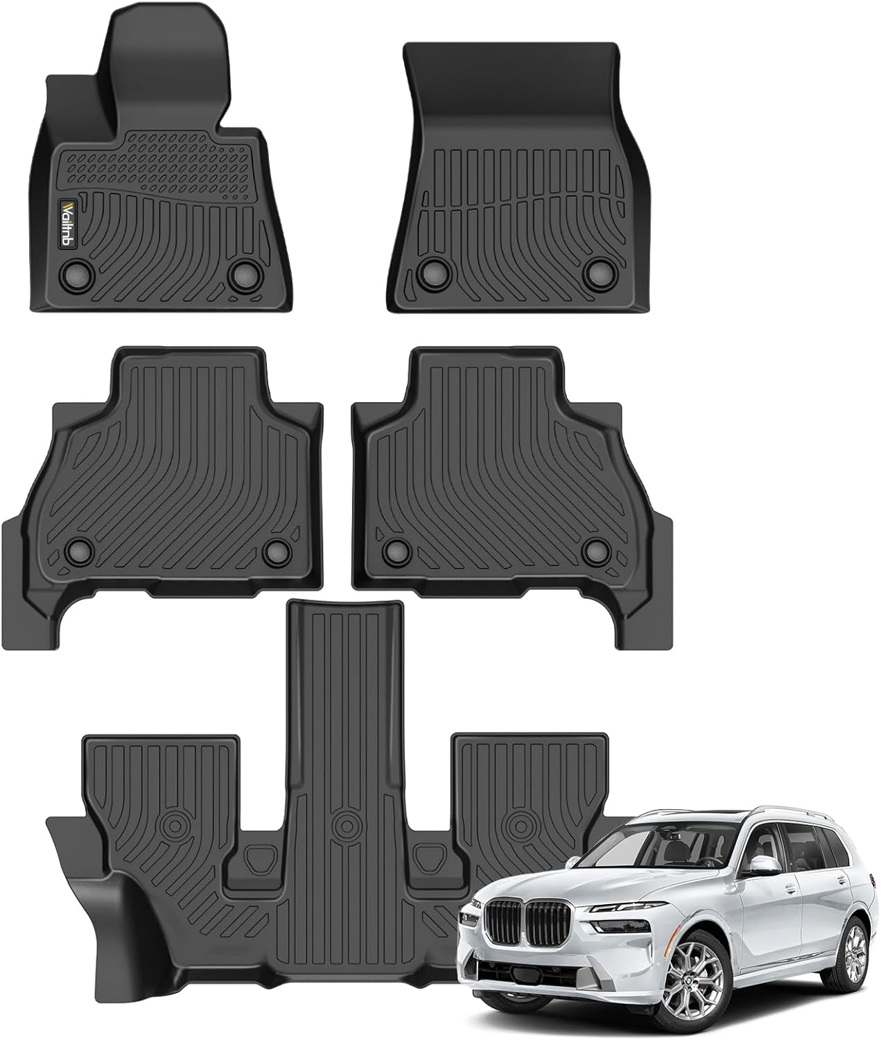 Wailtnb All Weather Floor Mats for BMW X7 2019-2025 Custom Fit