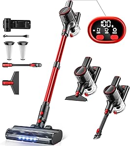Cordless Vacuum Cleaner with 350W Powerful Suction for Home