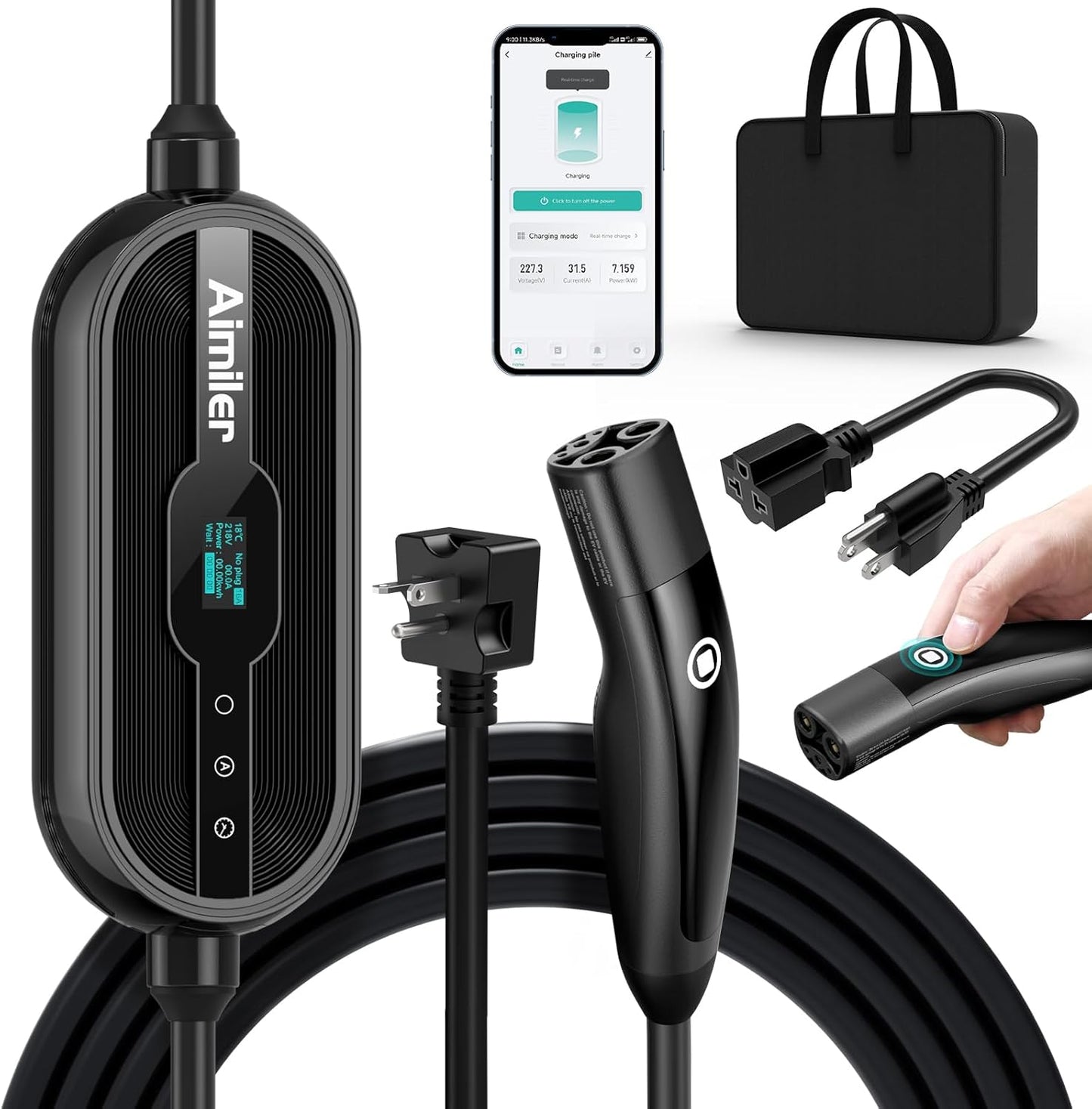Level 1/2 Tesla Charger with 25ft Cable and Smart Features