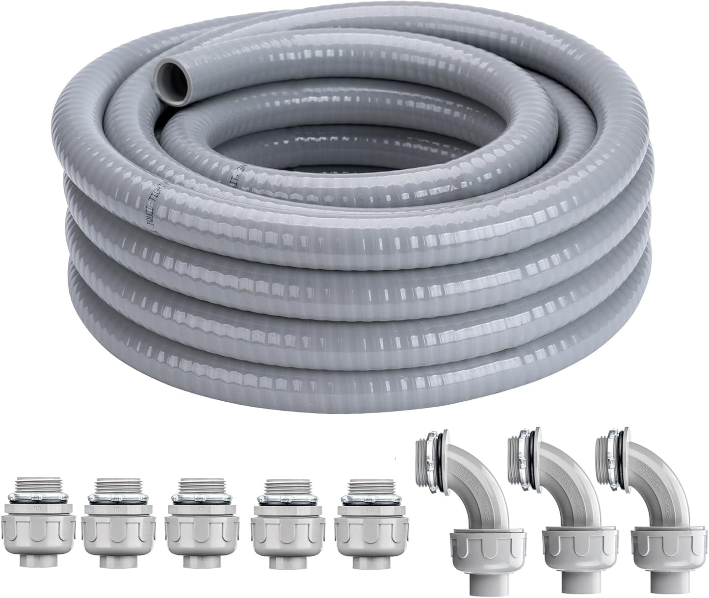 1/2 Inch 50 FT Liquid-Tight Conduit Kit for Electrical Wiring