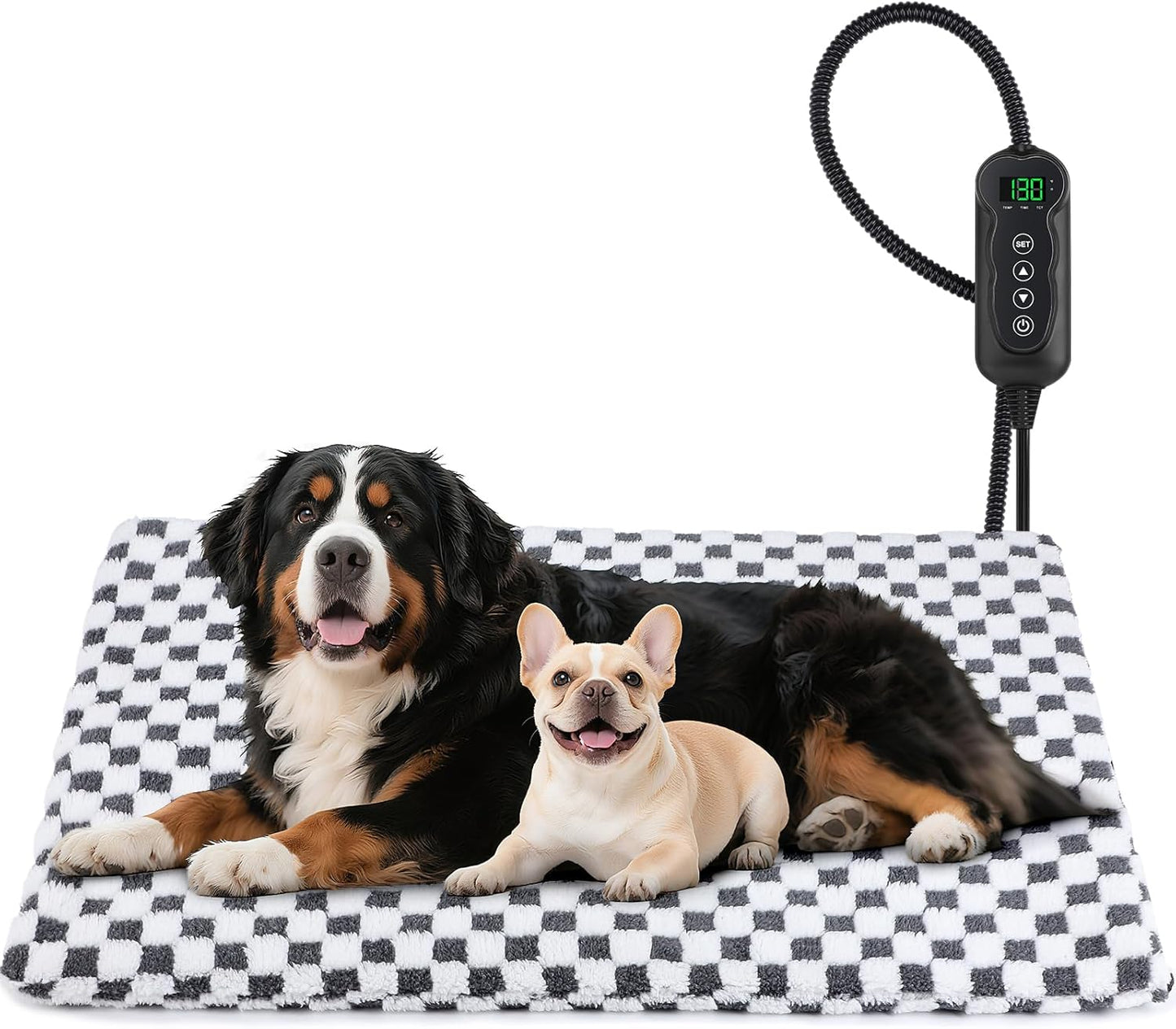 MIXJOY Heated Dog Bed with Adjustable Temperature for Winter Use