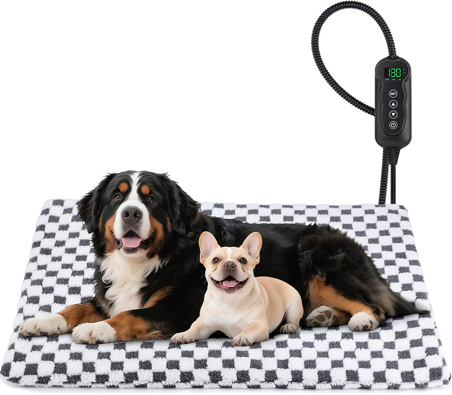 MIXJOY Heated Dog Bed with Adjustable Temperature for Winter Use