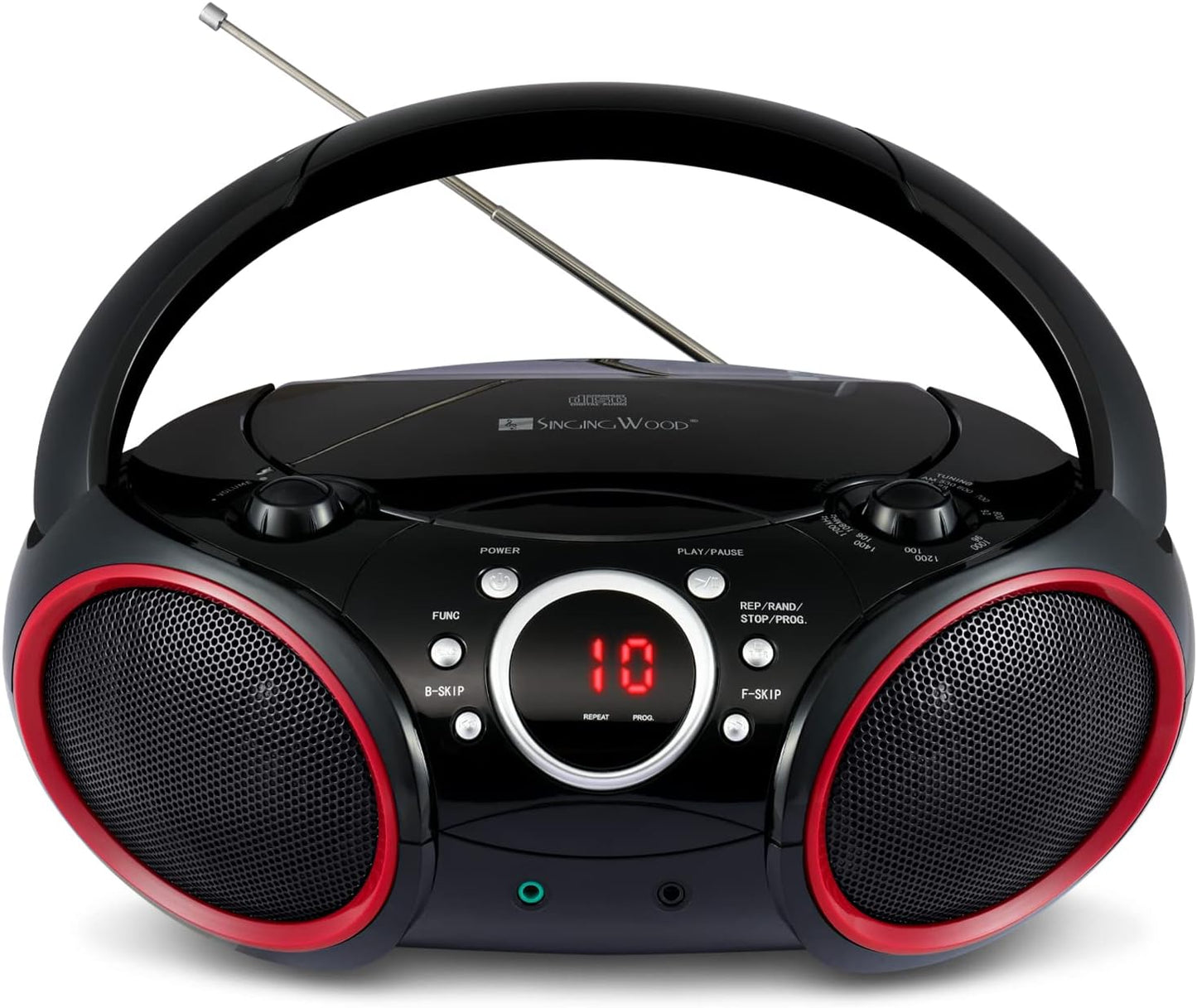 SINGING WOOD Portable CD Player Boombox with AM FM Radio