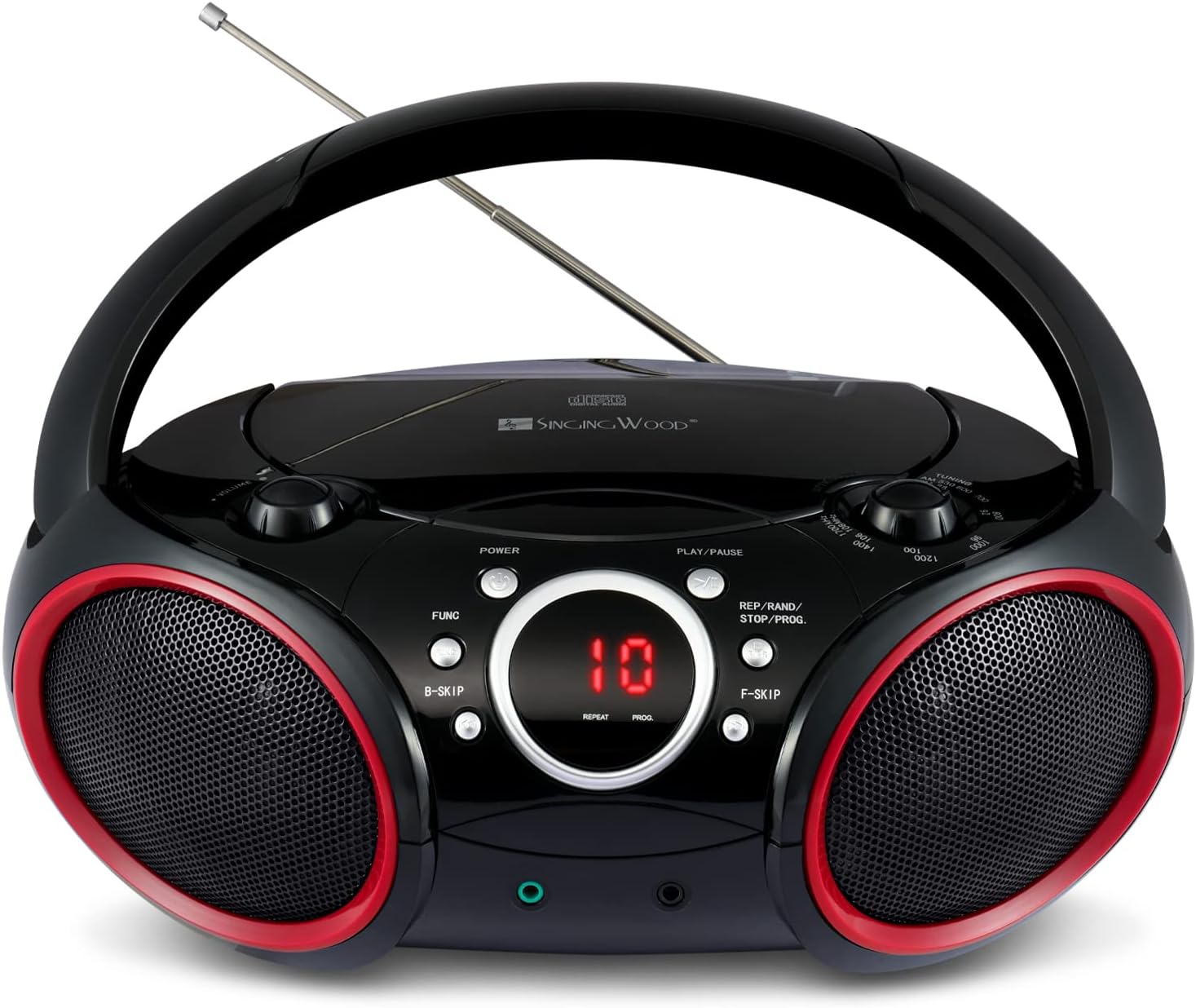SINGING WOOD Portable CD Player Boombox with AM FM Radio