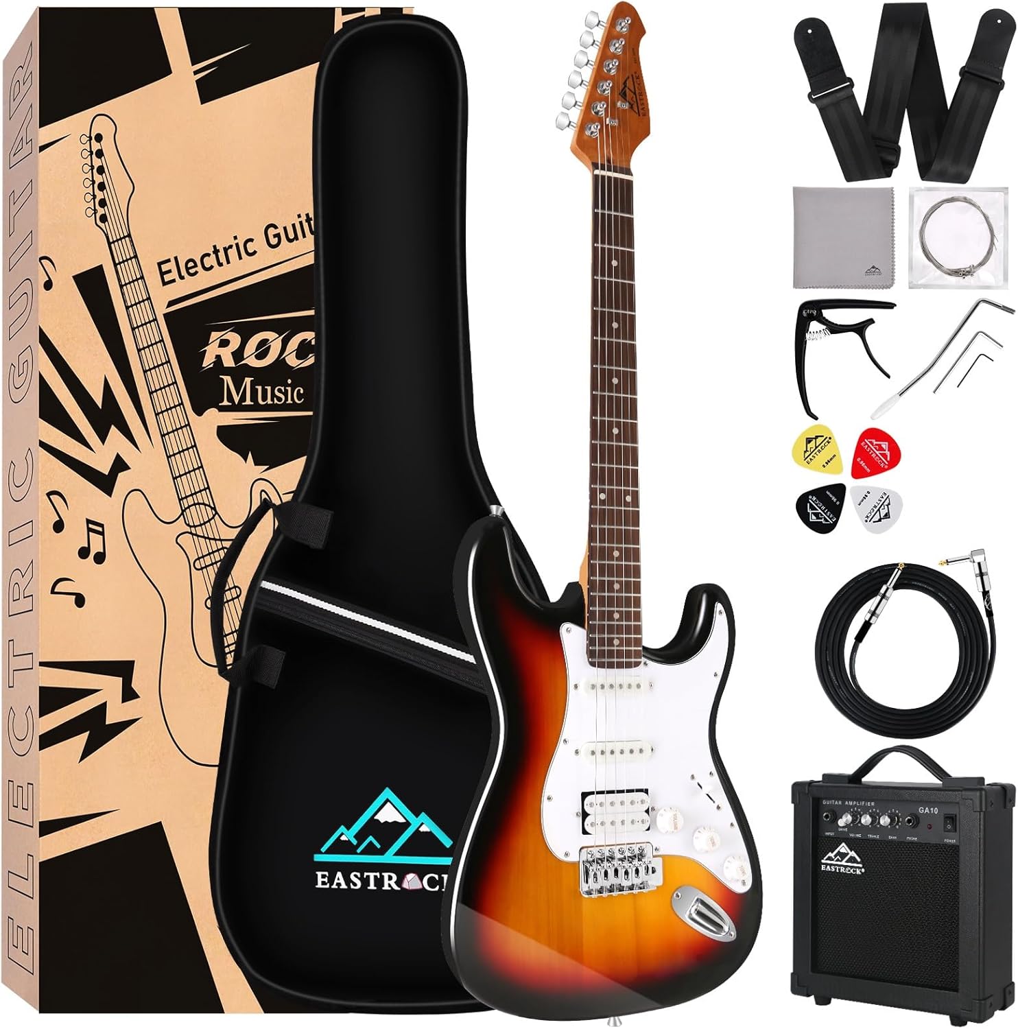EASTROCK 39 Inch Full-Size Electric Guitar Kit for Beginners