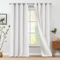 jinchan Non-See-Through Privacy Linen Curtains 50x90 in - Light