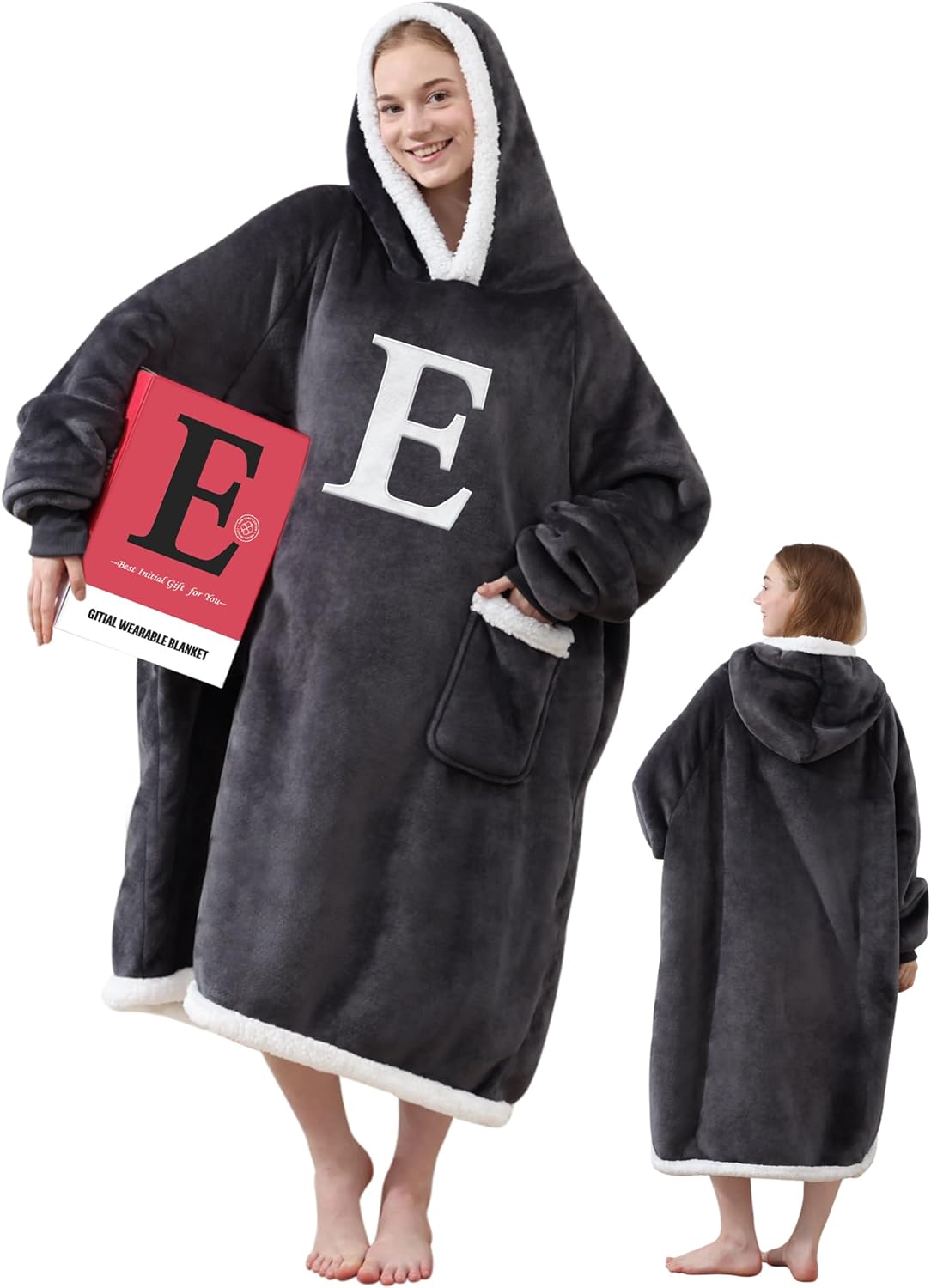 Personalized Monogram Hoodie Blanket - Cozy Gift!