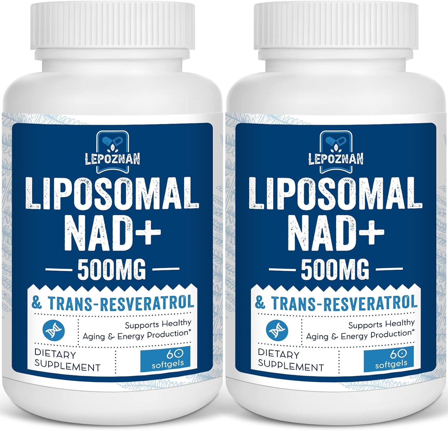 Liposomal NAD+ 500 mg with Trans-Resveratrol for Healthy Aging