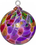 Ornament Handmade Blown Glass Hanging Tree Decor - Purple Rainbow Mix