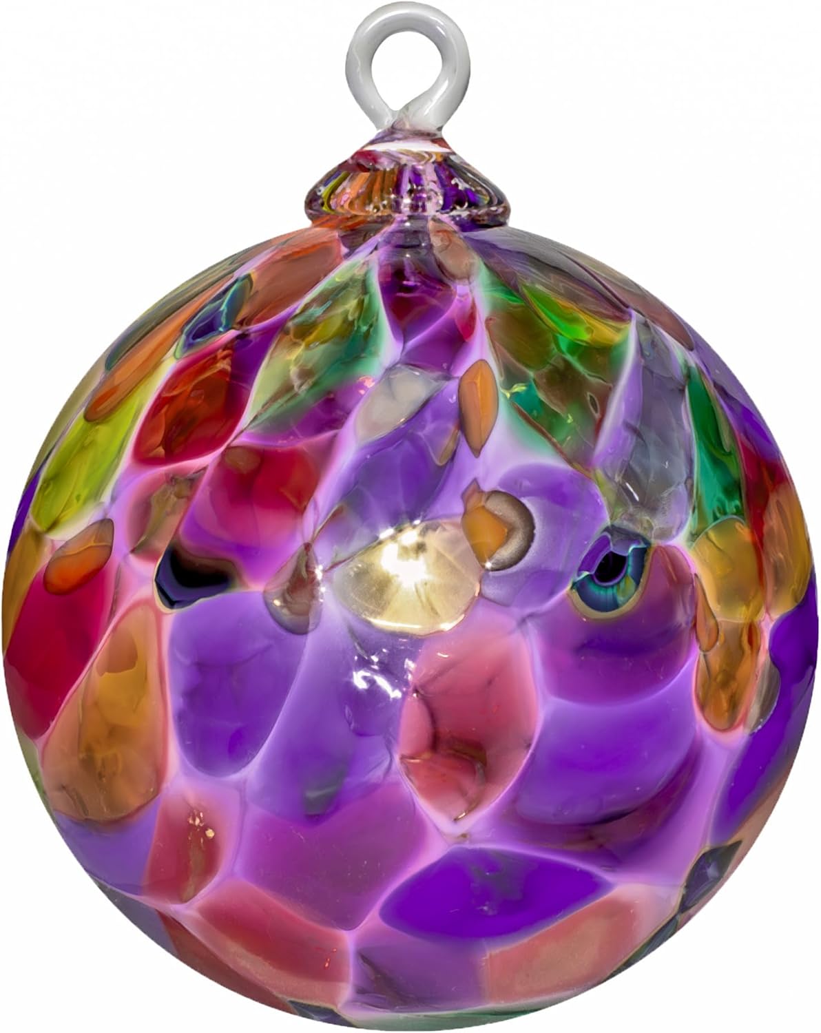 Handmade Blown Glass Ornament for Holiday Decor and Sun Catcher