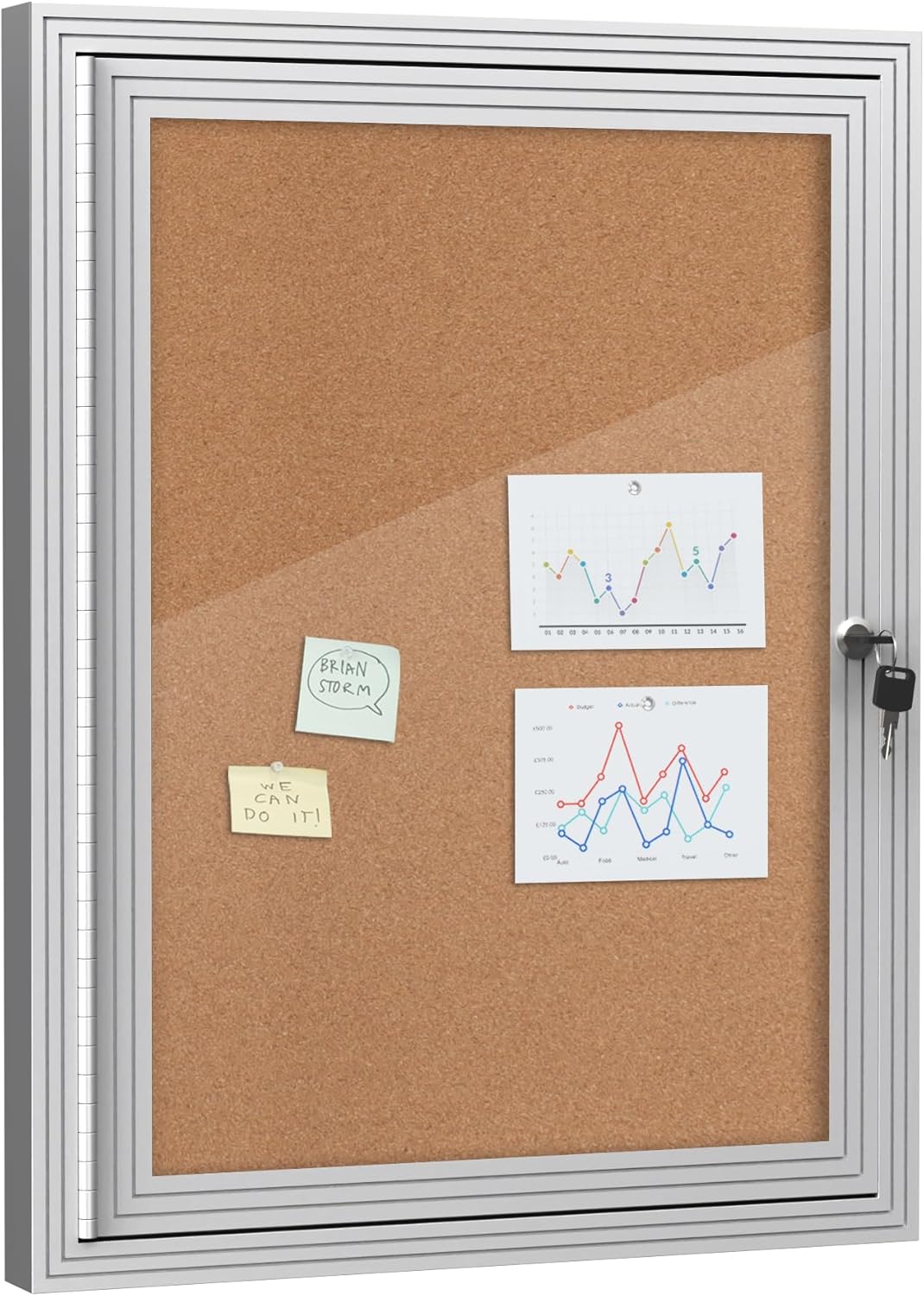 Secure 26x20 Enclosed Bulletin Board for Outdoor Use