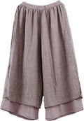 Minibee Women's Wide Leg Pants Loose Layer Capris Palazzo - Breezy
