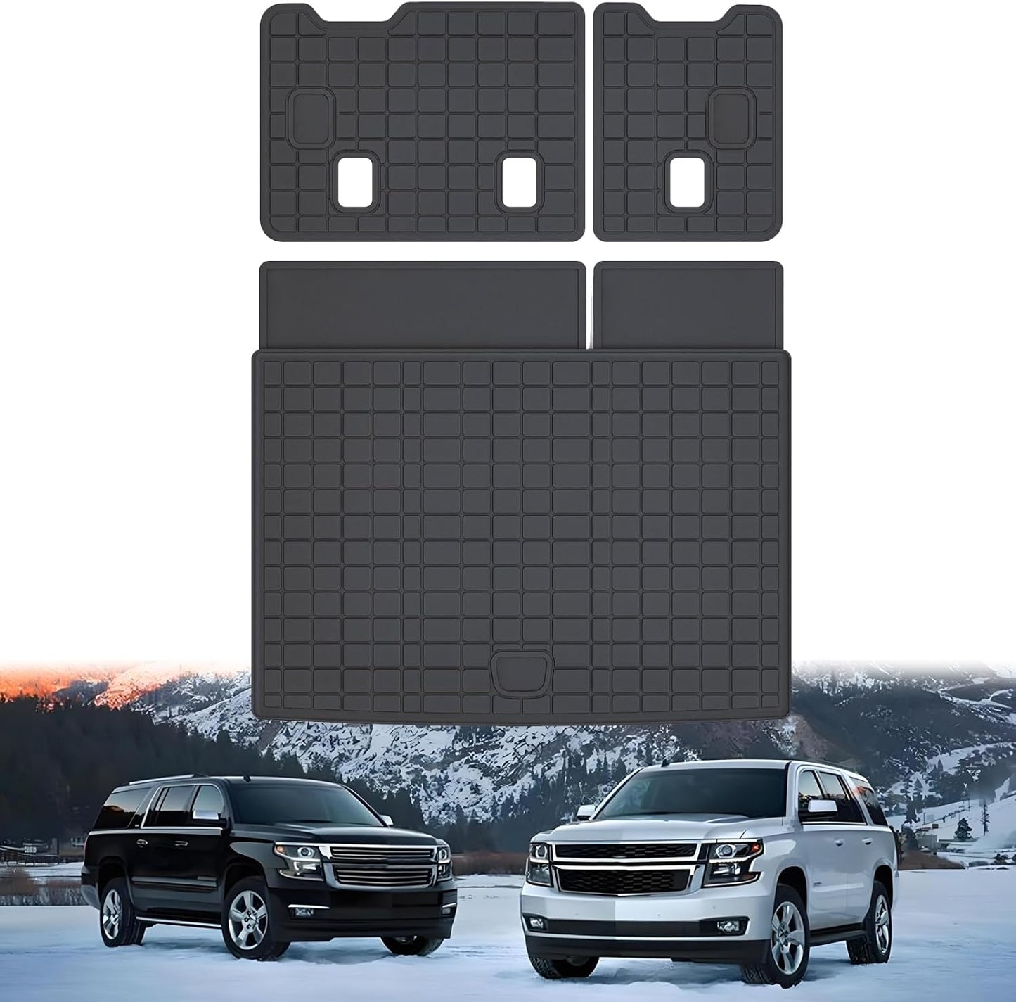 Trunk Mat for 2015-2020 Chevy Suburban with Backrest Mat