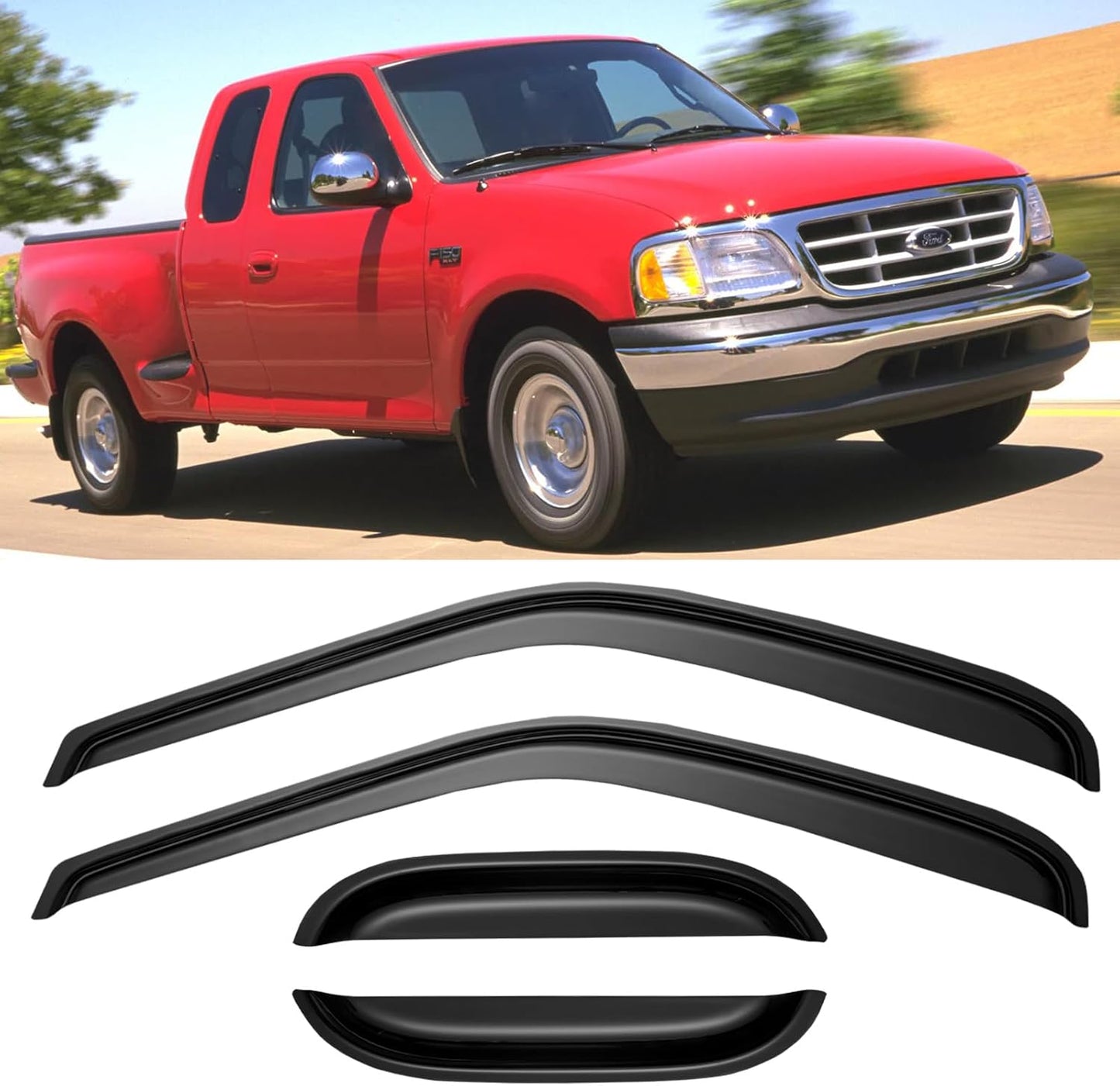 Window Visors Rain Guards for 1997-2004 Ford F150 SuperCab