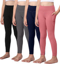 Girls Yoga Active Leggings Pack of 2 with Two Side Pockets