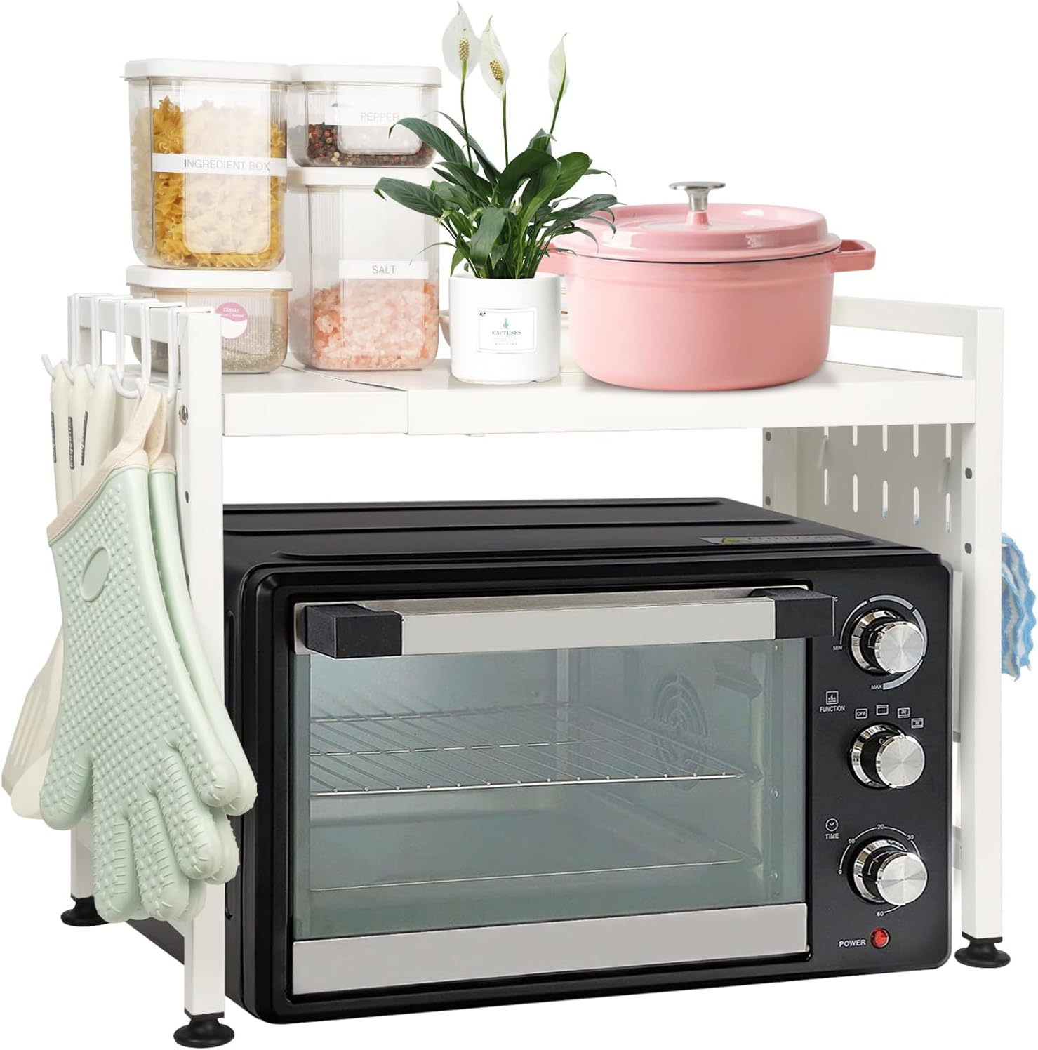 Expandable Microwave Stand Countertop for Kitchen Organization