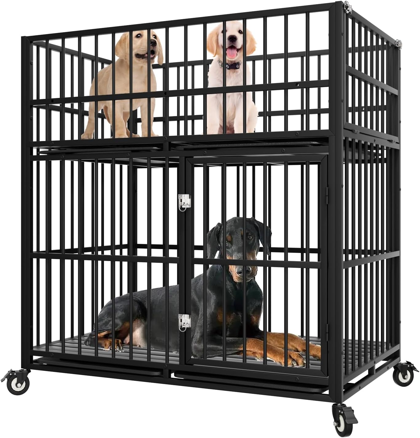Indestructible 48ft' Double Layer Heavy Duty Dog Crate for Breeding