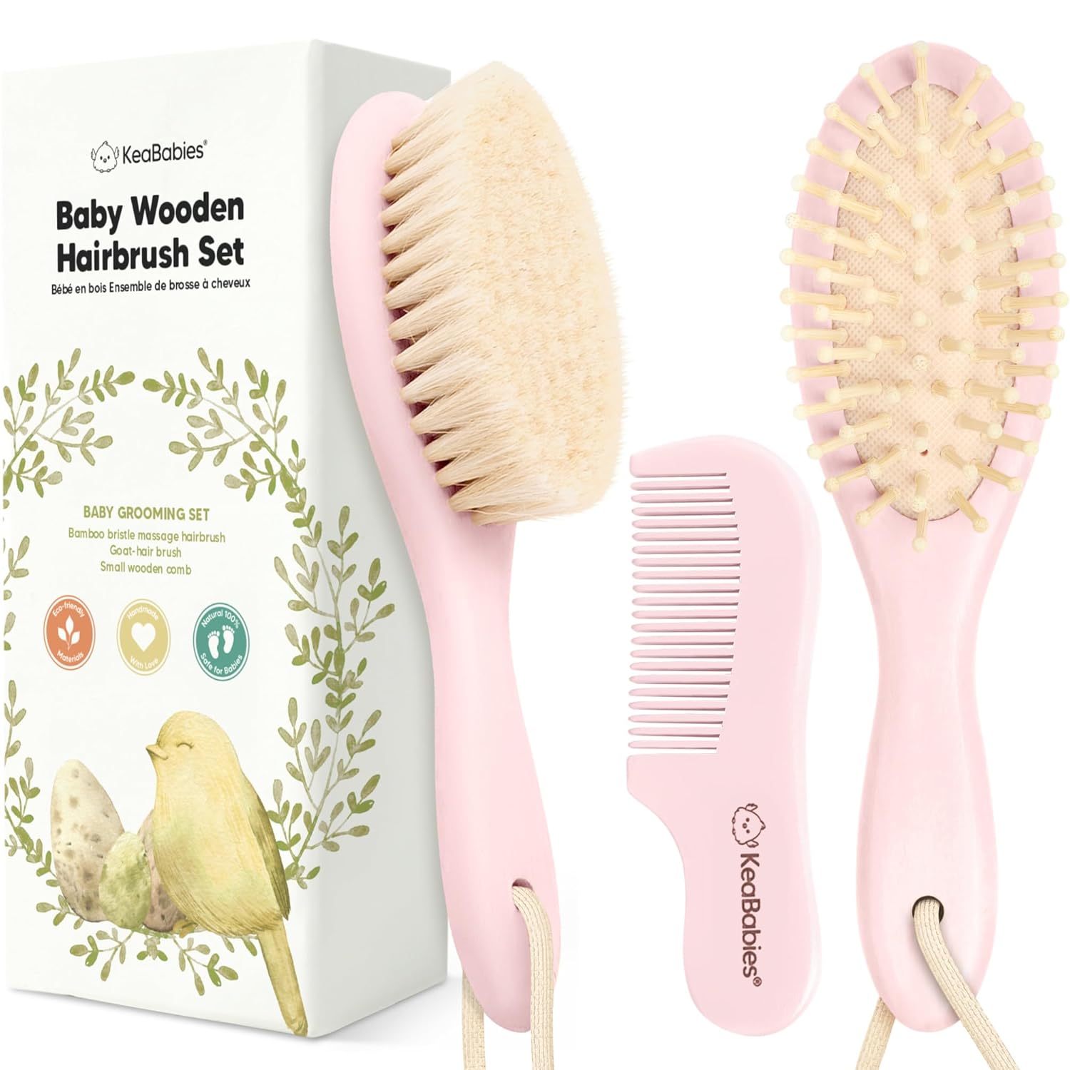 Soft Goat Bristle Baby Hair Brush Set - KeaBabies