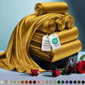 Satin Bed Sheets King Size Gold - 6 Piece Luxury Silky Set