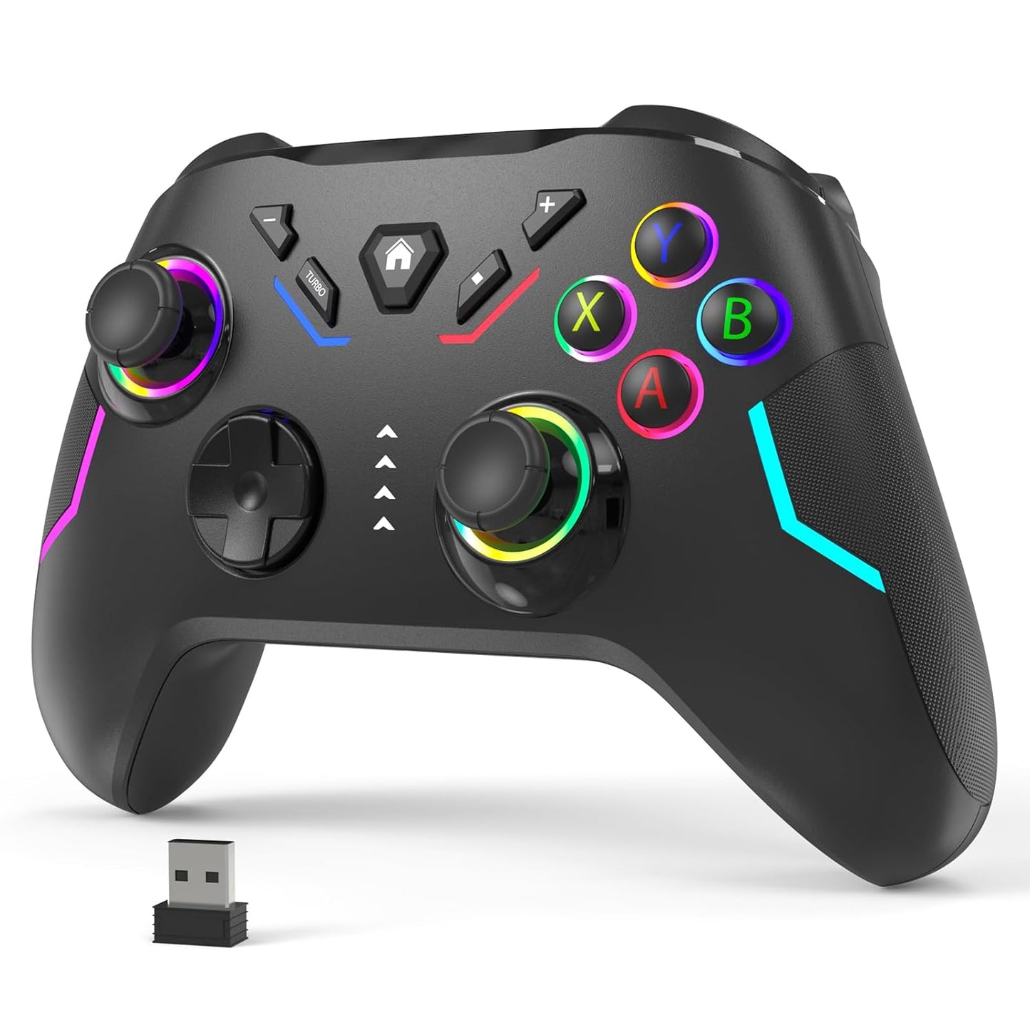 YCCSKY Wireless Gaming Controller: 9 Color LED, Turbo Function!