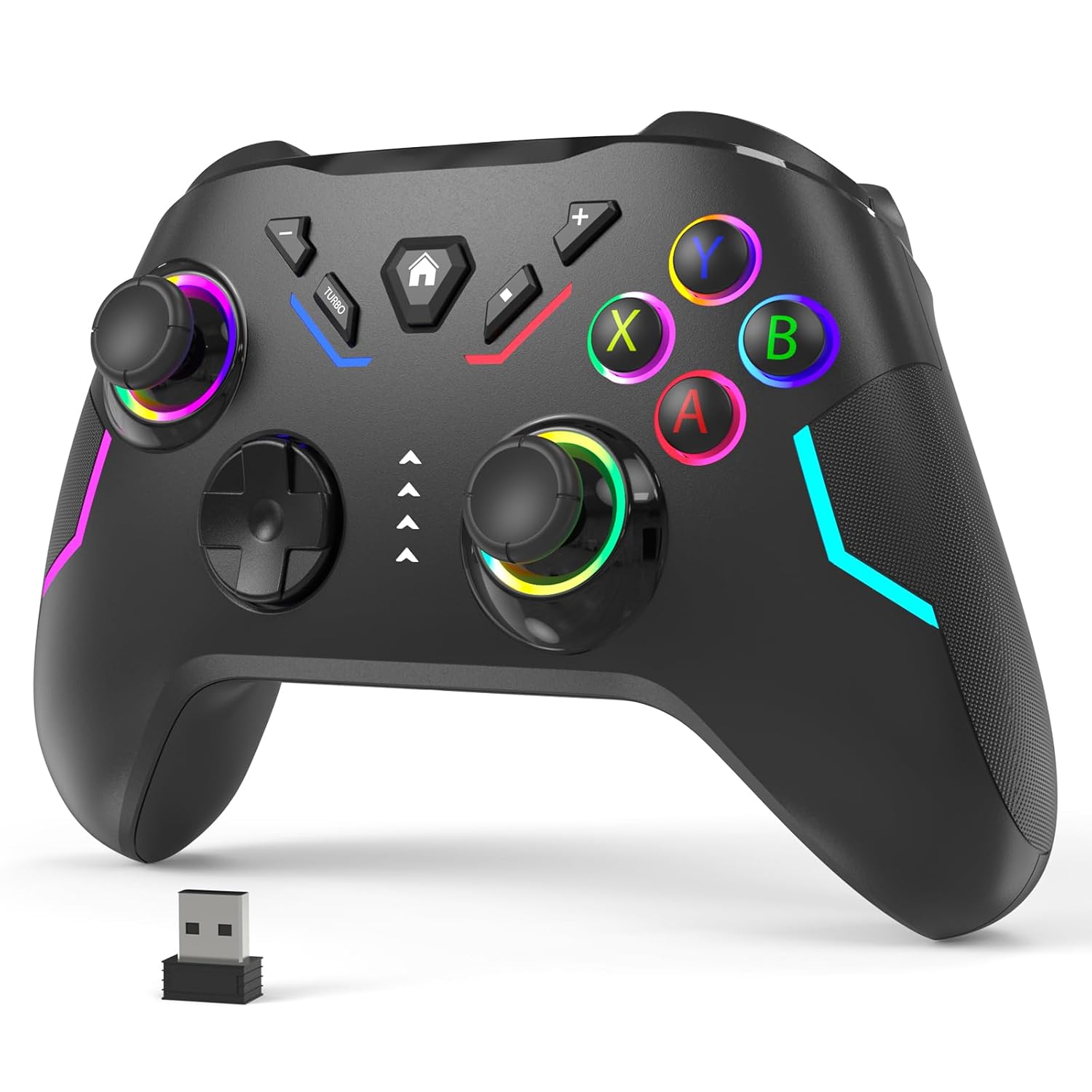 YCCSKY Wireless Gaming Controller: 9 Color LED, Turbo Function!