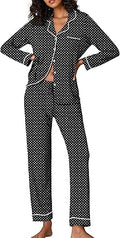 Ekouaer Pajamas Women's Long Sleeve Sleepwear Soft Button Down