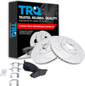 Front Brake Pad & Rotor Kit Ceramic G-Coated Slotted X Drilled - 08-19