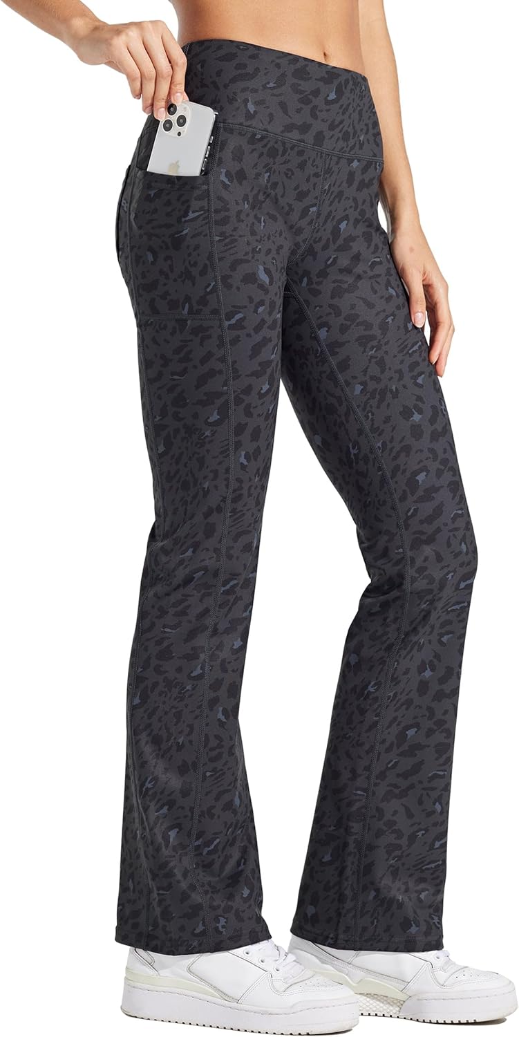 Willit Women's Fleece Lined Yoga Bootcut Pants for Winter