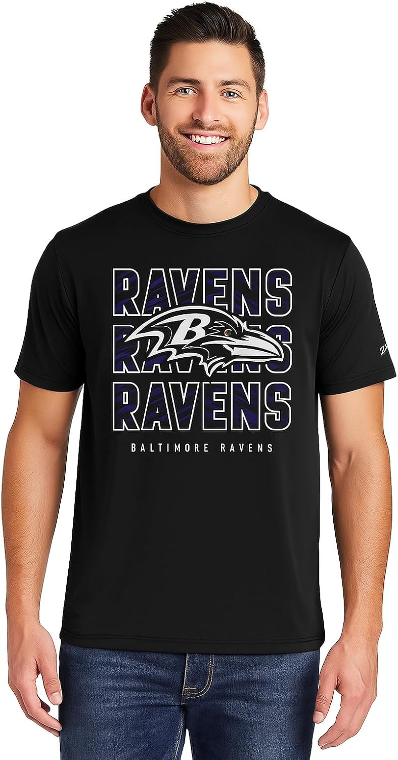 Zubaz NFL Men's Short Sleeve Team Graphic T-Shirt for Fans
