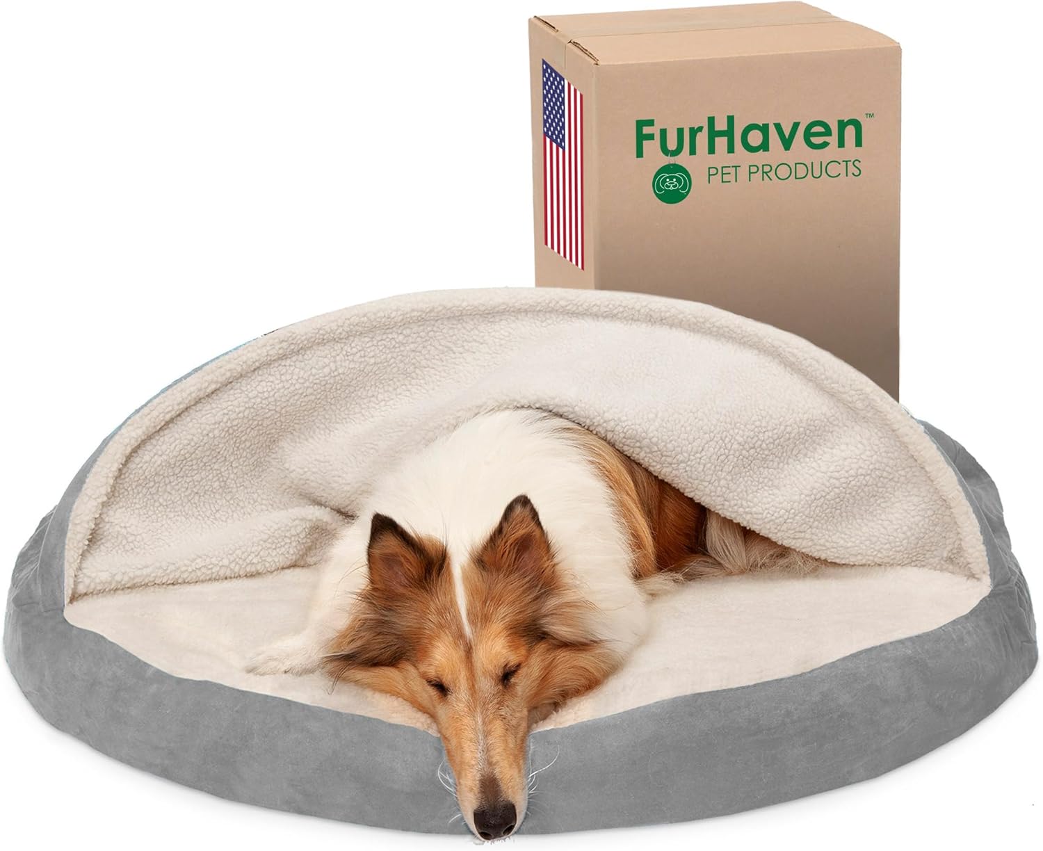 Furhaven 44-Inch Round Orthopedic Dog Bed for Large Dogs