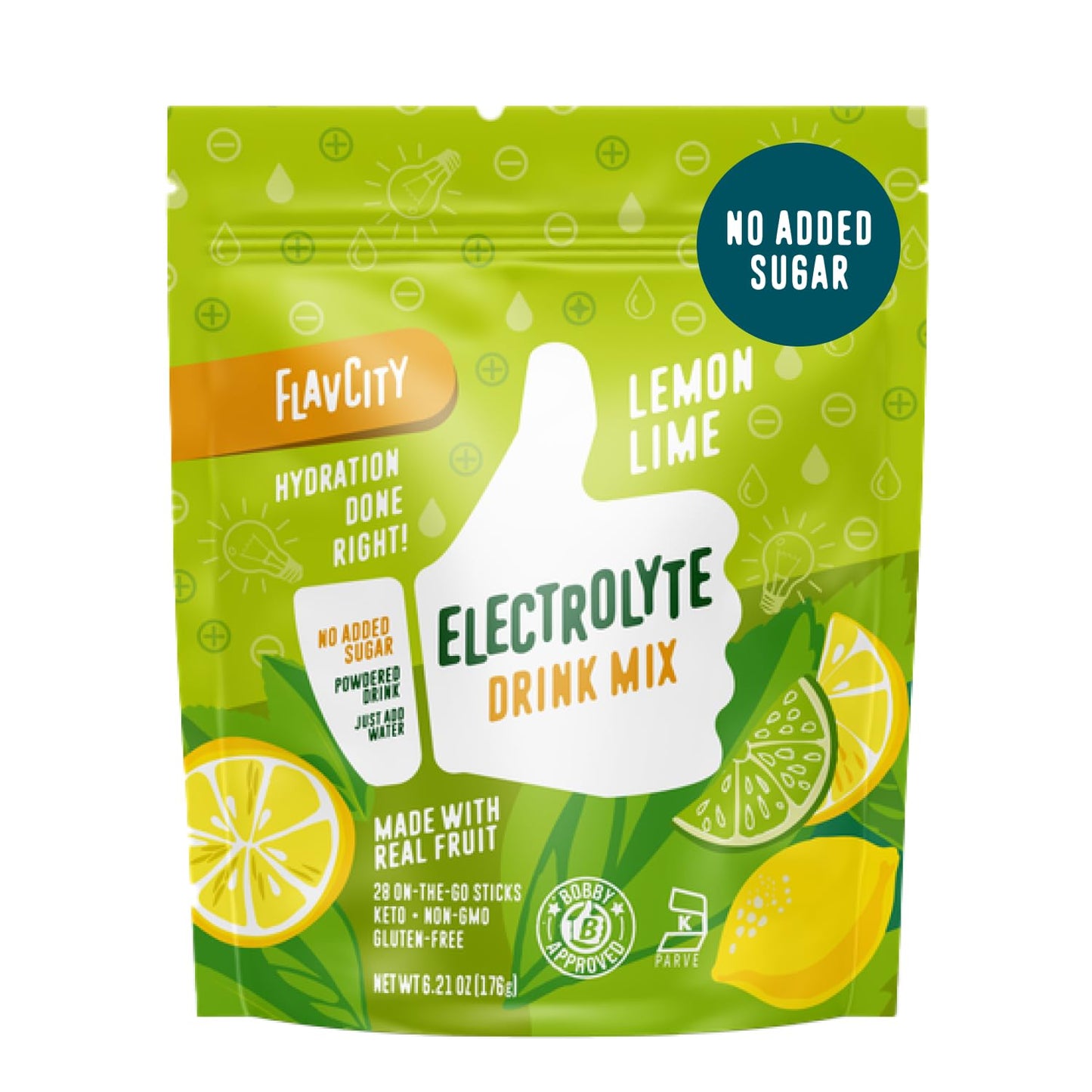 FlavCity Lemon Lime Electrolytes Powder Packets for Hydration