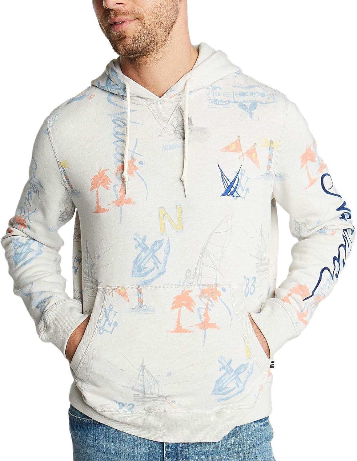 Nautica Limited Edition Logo Hoodie in Blue, Large