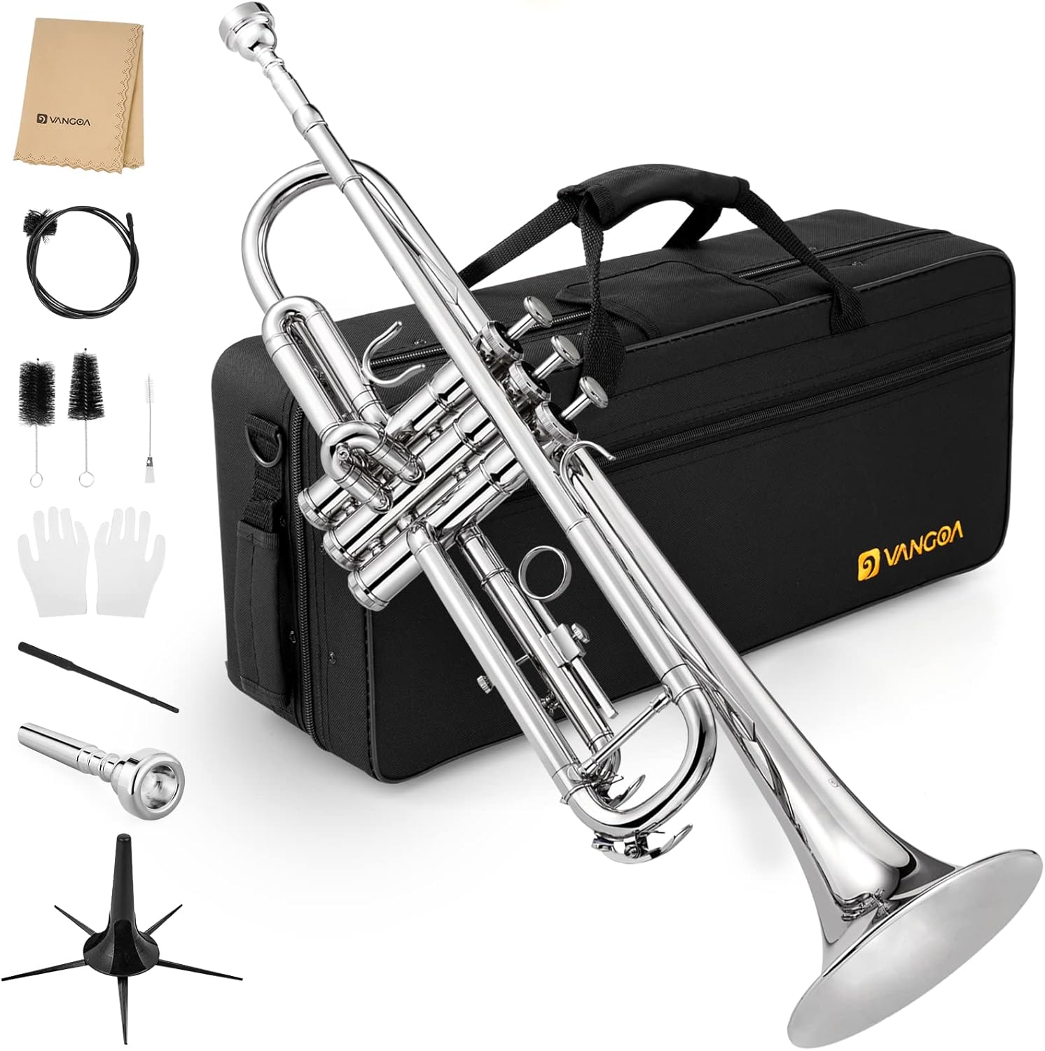 Vangoa Bb Standard Trumpet for School Band with Accessories