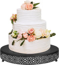 16 Inch Round Metal Cake Stand Black - Sturdy Display Stand