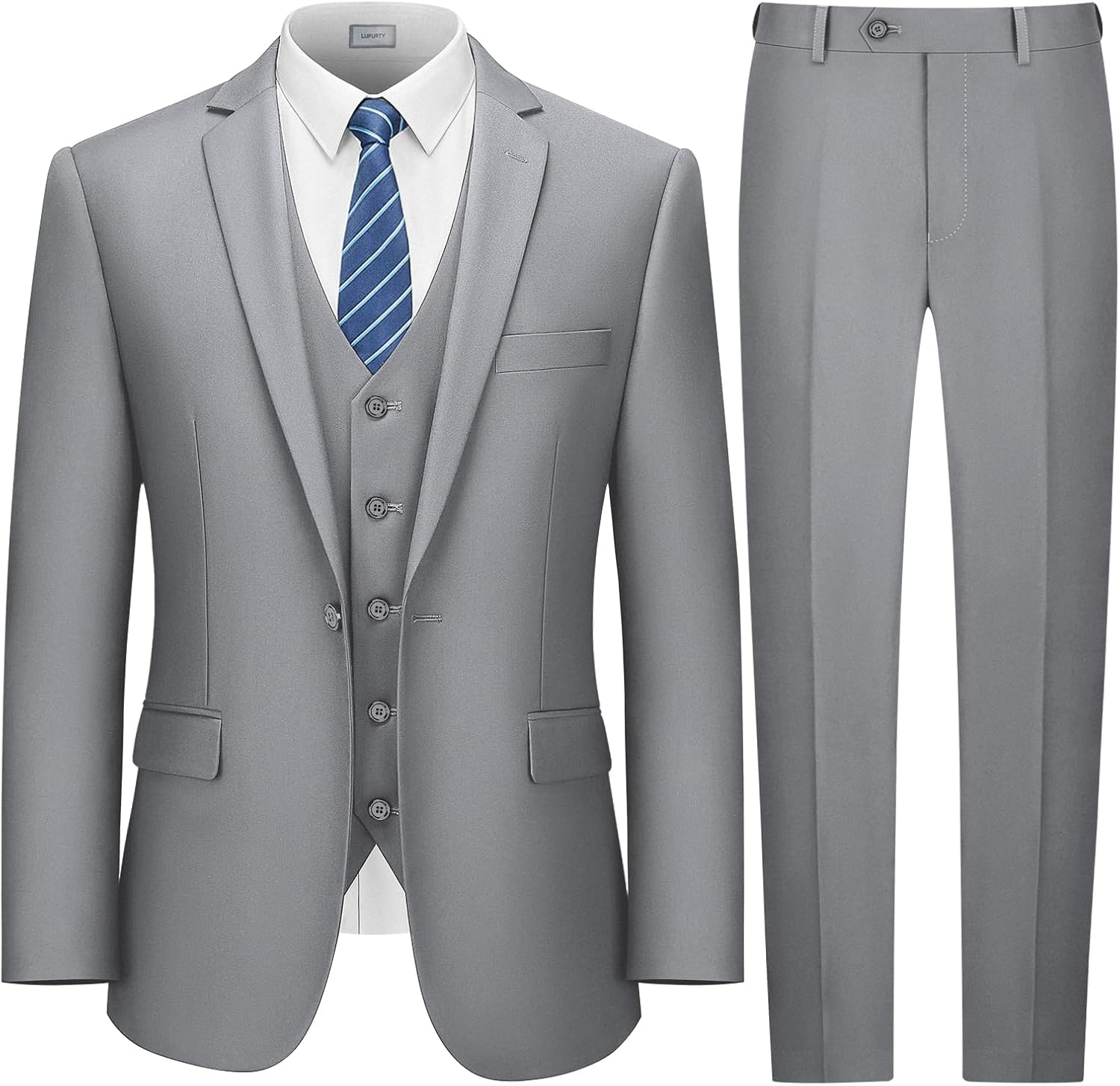 LUPURTY Slim Fit 3 Piece Men's Suit with Tuxedo Set and Tie