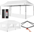 10x20 Party Tent Heavy Duty Pop Up Canopy - Easy One-Button Setup
