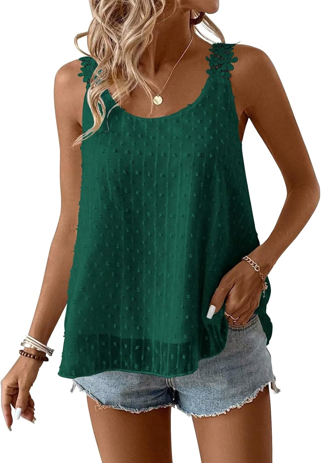 Womens Tank Tops Flowy Sleeveless Summer Boho Casual Style