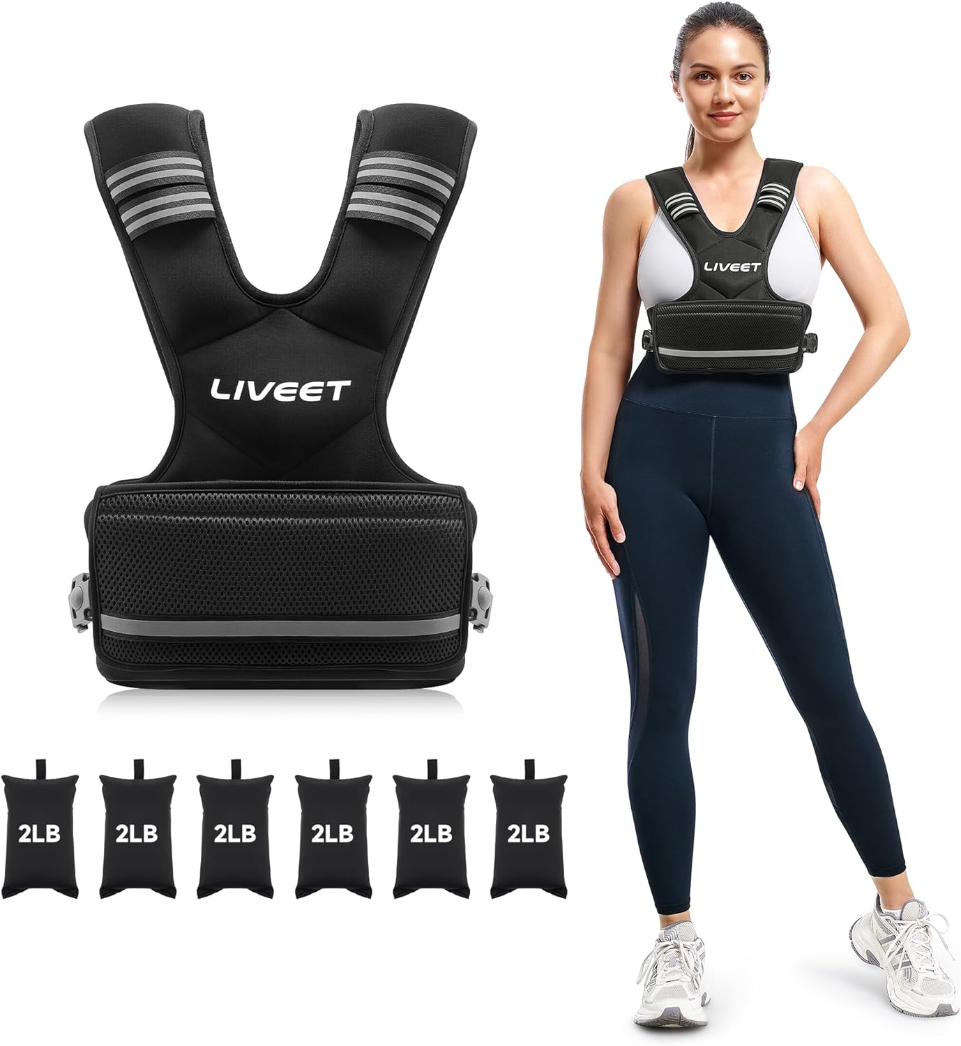 Adjustable Weighted Vest by Liveet for Training and Safety